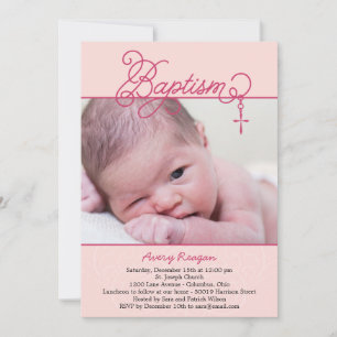 Convite transversal do baptismo da foto do
