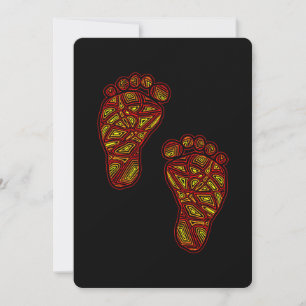 Convite tribal do chá de fraldas dos dedos do pé