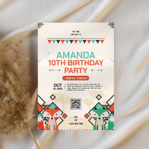 Convite Tribal Fox 10º Aniversário