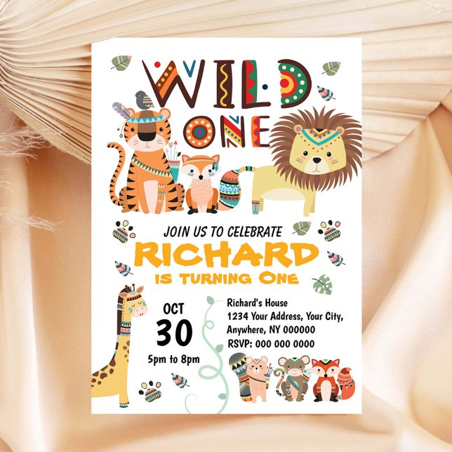 Convite Tribal Primeiro Aniversário (Criador carregado)