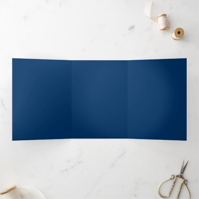 Convite Trifold Azul Meia-Noite Personalizado (Dentro)