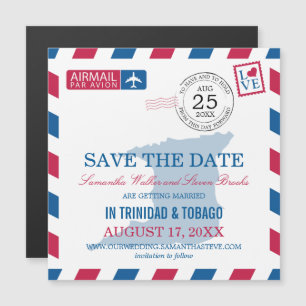 Convite Trinidad Tobago Airmail Salve a data