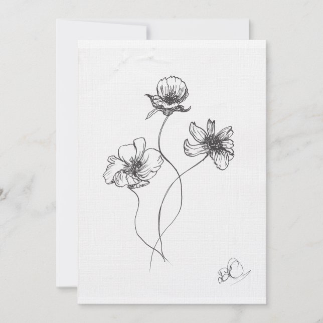 Convite Trio de Flores (Frente)