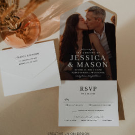 Convite Triplo De Casamento Moderno De Sobreposiçã