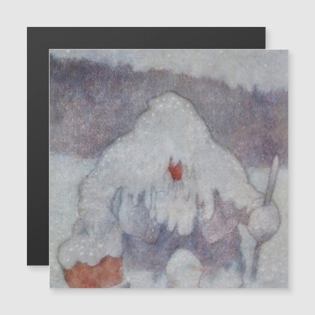 Convite "Troll de neve" por Theodor Kittelsen (Frente/Verso)