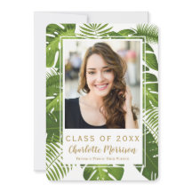 Convite tropical da foto do ouro verde da