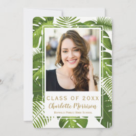 Convite tropical da foto do ouro verde da