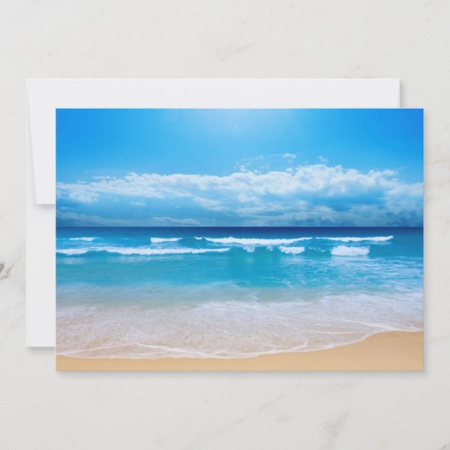 Convite tropical da vista para o mar (Frente)