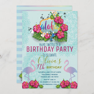 Convite Tropical de Aniversário do Partido da Pisc