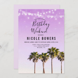 Convite Tropical de Aniversário no Fim de Semana