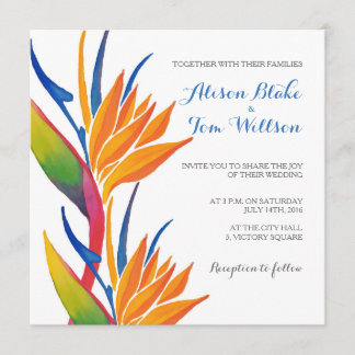 Convite tropical do casamento da flor