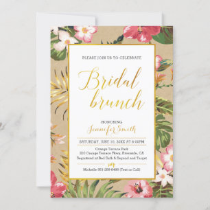Convite Tropical Kraft Bridal Brunch