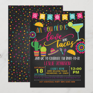 Convite Tudo o que Você Precisa é Amor & Tacos - N