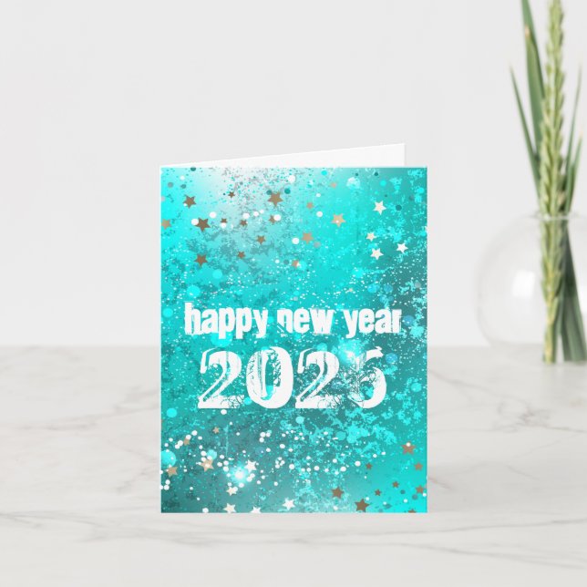 Convite turquesa Ano Novo 2026 (Frente)