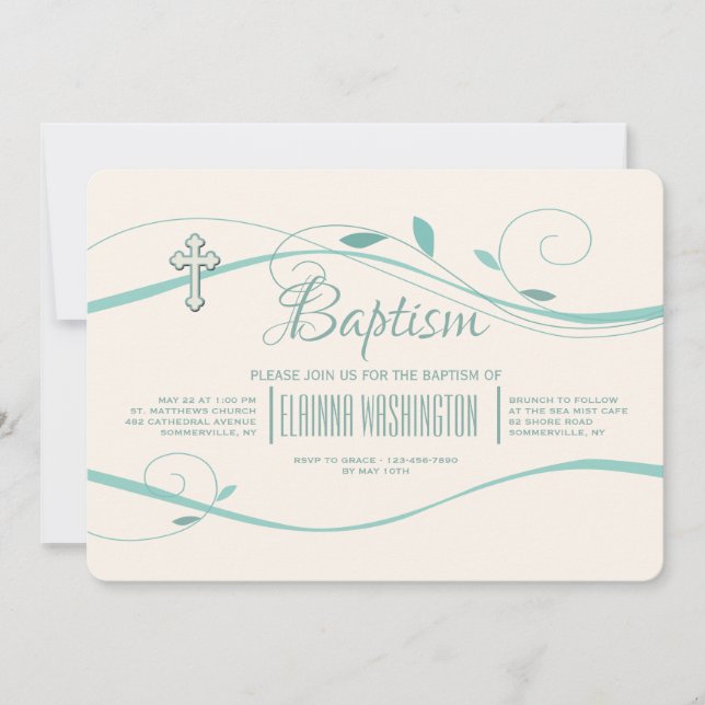 Convite Turquesa Swirls (Frente)