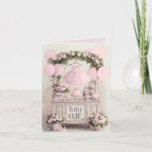 Convite Tutu Fofo Tema de Bailarina Rosa para Meninas