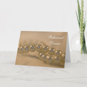 Convite Twisted Pearls Wedding Rehearsal Dinner Invitation