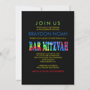 Convite TYE DYE Bar Mitzvah