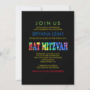 Convite TYE DYE Bat Mitzvah