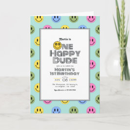 Convite "Um Cara Feliz" - Festa de primeiro aniversario do