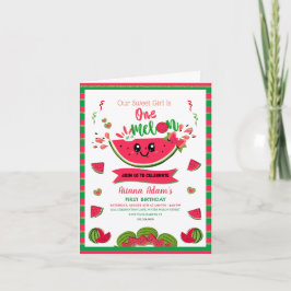 Convite Um no primeiro aniversário da Melon Watermelon Gir