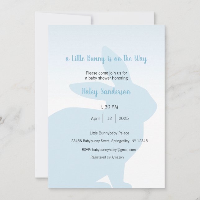 Convite Um Pequeno Coelho Está a Caminho (Frente)