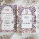 Convite União de Amor com Plum & Lilac Art Nouveau<br><div class="desc">Este Convite à União de Amor de Art Nouveau captura a essência da fineza romântica com a sua fusão harmoniosa de ameixas de ameixa e lilás, inspirada por toques de cor-de-rosa pincelado e verde-úmido. Inspirando-se nos elegantes e curvilíneos designs da era Art Nouveau, a frente apresenta uma luxuosa mostra de...</div>