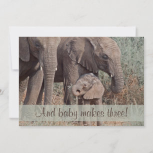 Convite Único à Família de Chás de fraldas Elefant