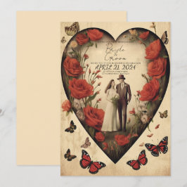 Convite Único de Casamento em Forma de Coração