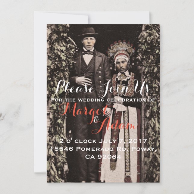 Convite Único para Casamento, Quirky, Vintage (Frente)