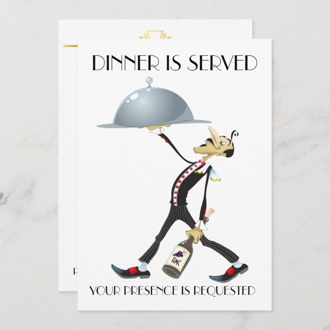 Convite Único para Jantar / Encontro (Frente/Verso)