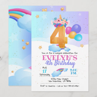 Convite unicórnio, 4.º Aniversário do Unicórnio