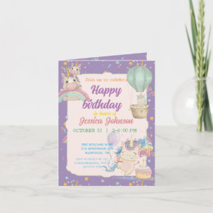 Convite Unicórnio de Aniversário Engraçado
