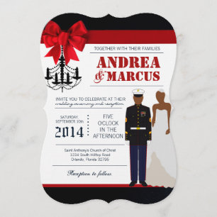 Convite Uniforme de Casamento de Ame Marinho Afric