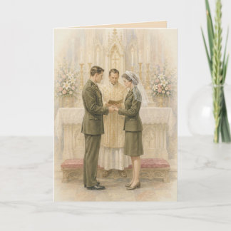 Convite Uniforme de Serviço Militar Cerimônia de Casamento