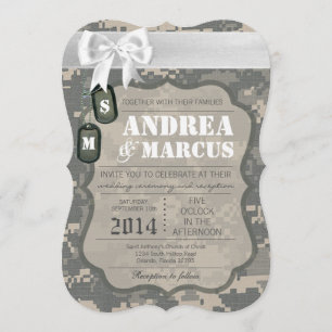 convite uniforme do casamento da ACU Camo do