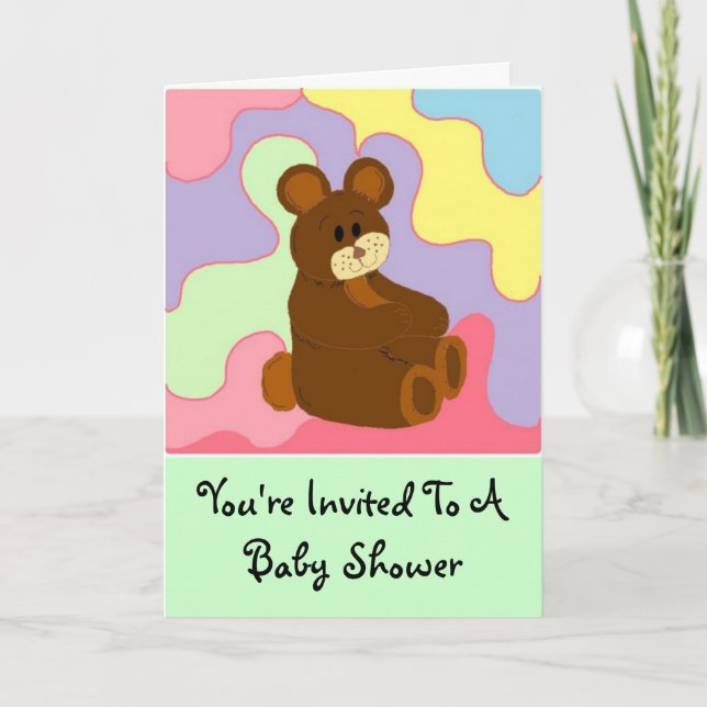 Convite Urso Com Múltiplas Cores (Frente)