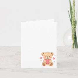 Convite Urso Teddy Fofo Segurando Coração – Amor de Dia do