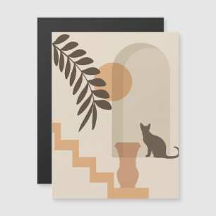 Convite Vaso de Folha de Escada Gato, Arte Geométrica Abst