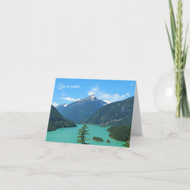 Convite Vazio Snowy Mountain Turquoise Lake em Washington (Frente)