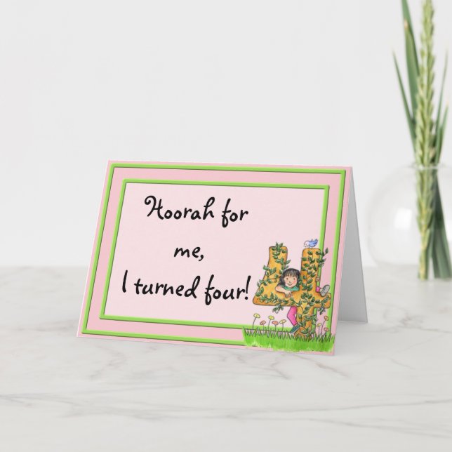 convite velho de um aniversário de 4 anos (Frente)