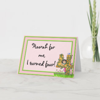 convite velho de um aniversário de 4 anos