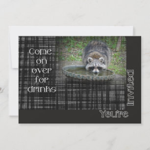 Convite - Venha para Bebidas - Raccoon