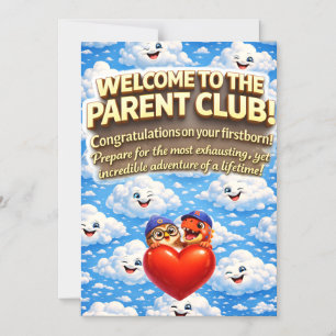 Convite Venha para o clube dos pais parabéns primeiro filh