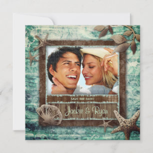 Convite Verde Casamento Praia Conchas Marinhas