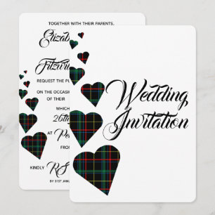 Convite verde do casamento do Tartan