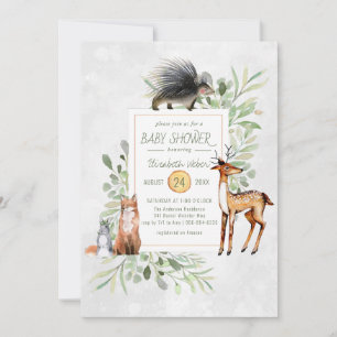 Convite verde do chá de fraldas da floresta da