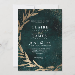 Convite VERDE E DOURADO