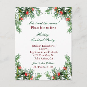 Convite verde e vermelho do feriado das bagas