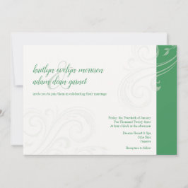 Convite Verde Elegante, Caroline Wedding